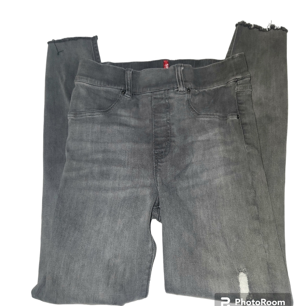 Spanx Grey Pull On Skinny Shaping Ankle Jegging Jeans High Rise  Sz S
